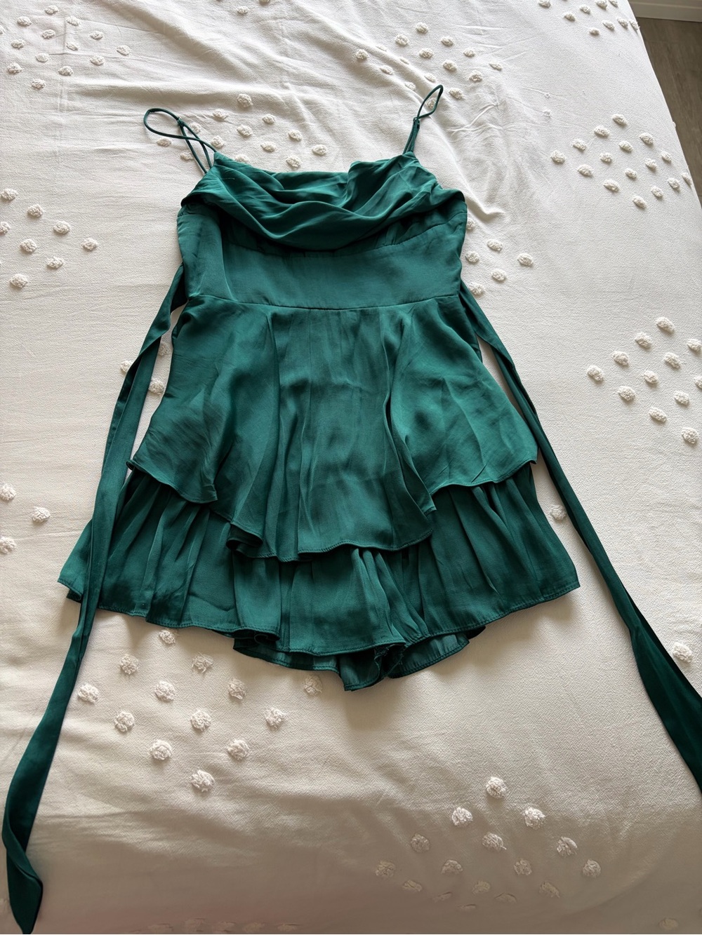 Green Tiered Ruffle Romper - Women